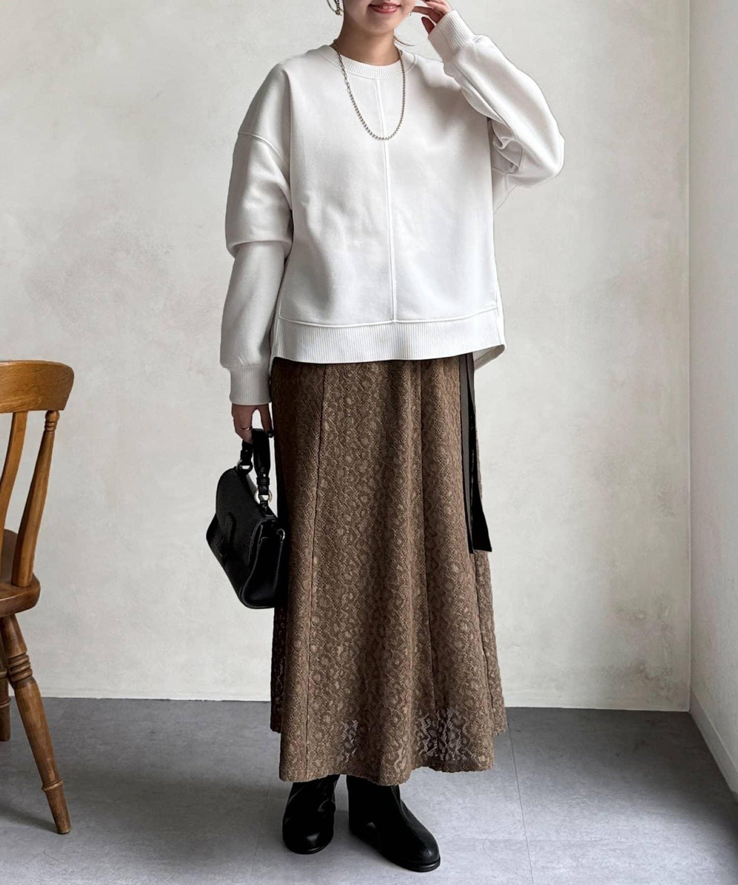 層疊喇叭蕾絲半身裙