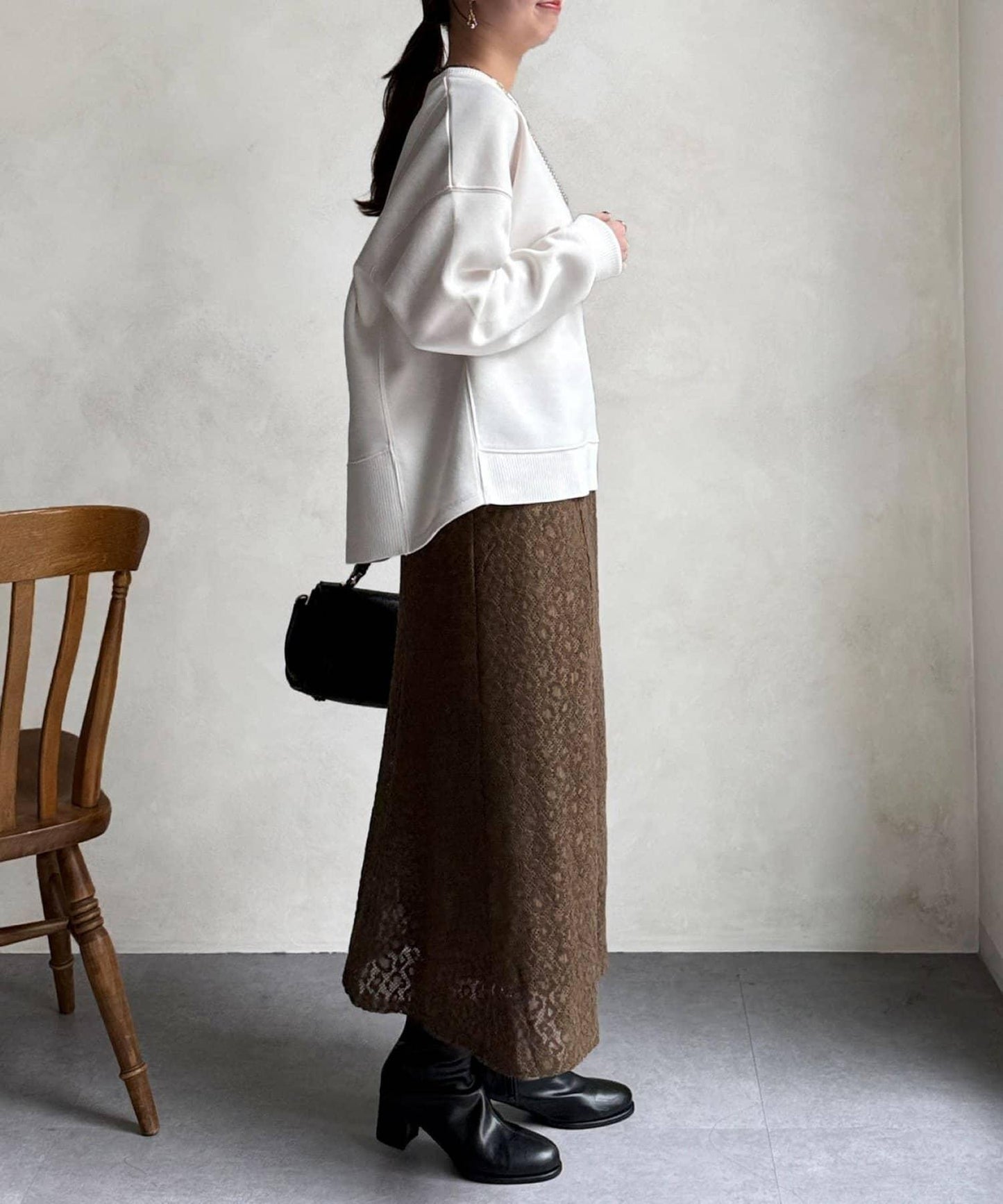 層疊喇叭蕾絲半身裙