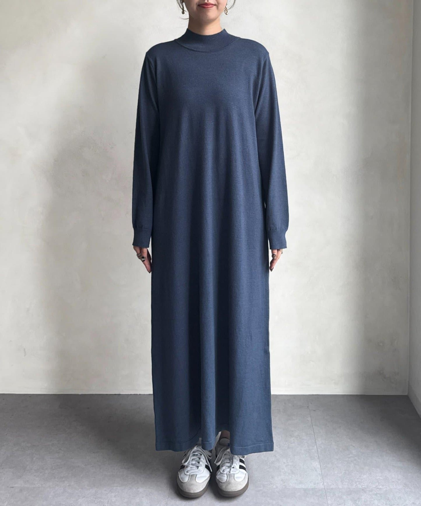 交叉套頭針織連衣裙