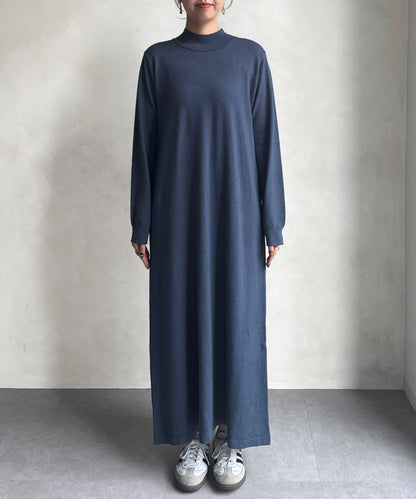 交叉套頭針織連衣裙