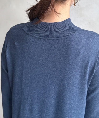 交叉套頭針織連衣裙