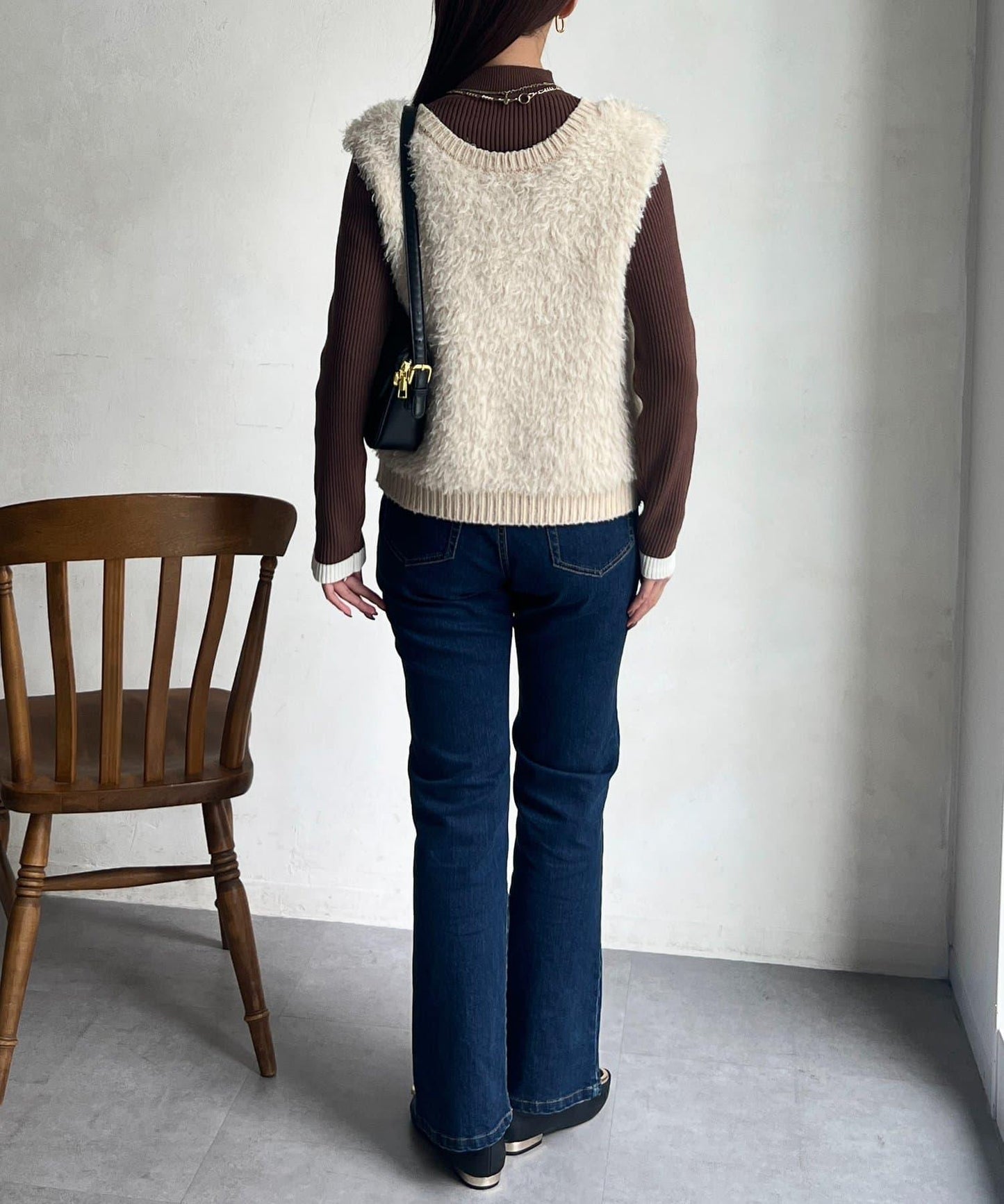 袖口紐扣高領套頭衫