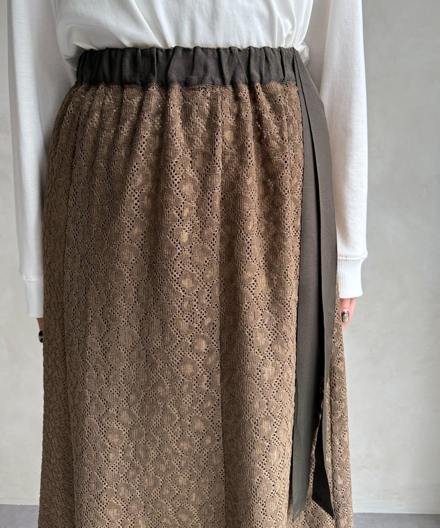 層疊喇叭蕾絲半身裙