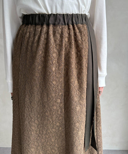 層疊喇叭蕾絲半身裙