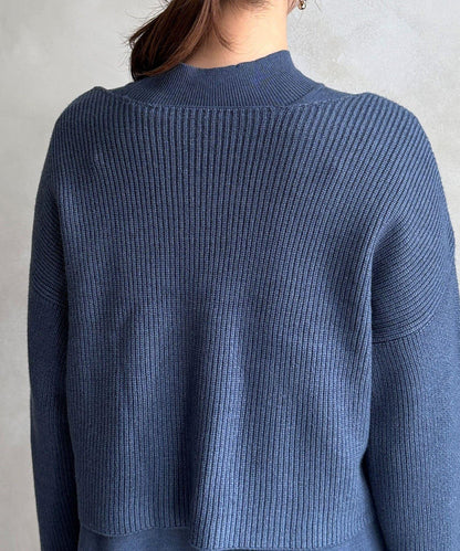 交叉套頭針織連衣裙