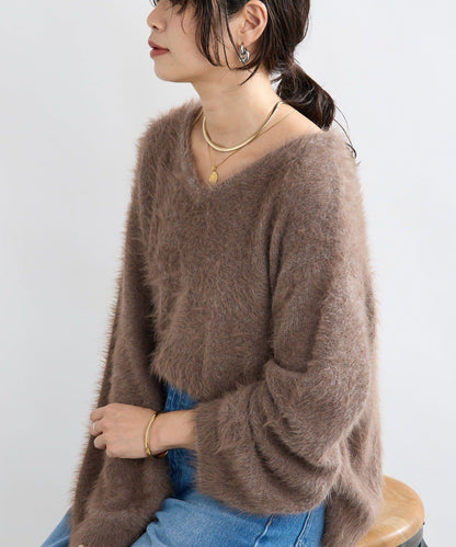 【復刻/前後兩穿】混色羽毛兩穿針織衫