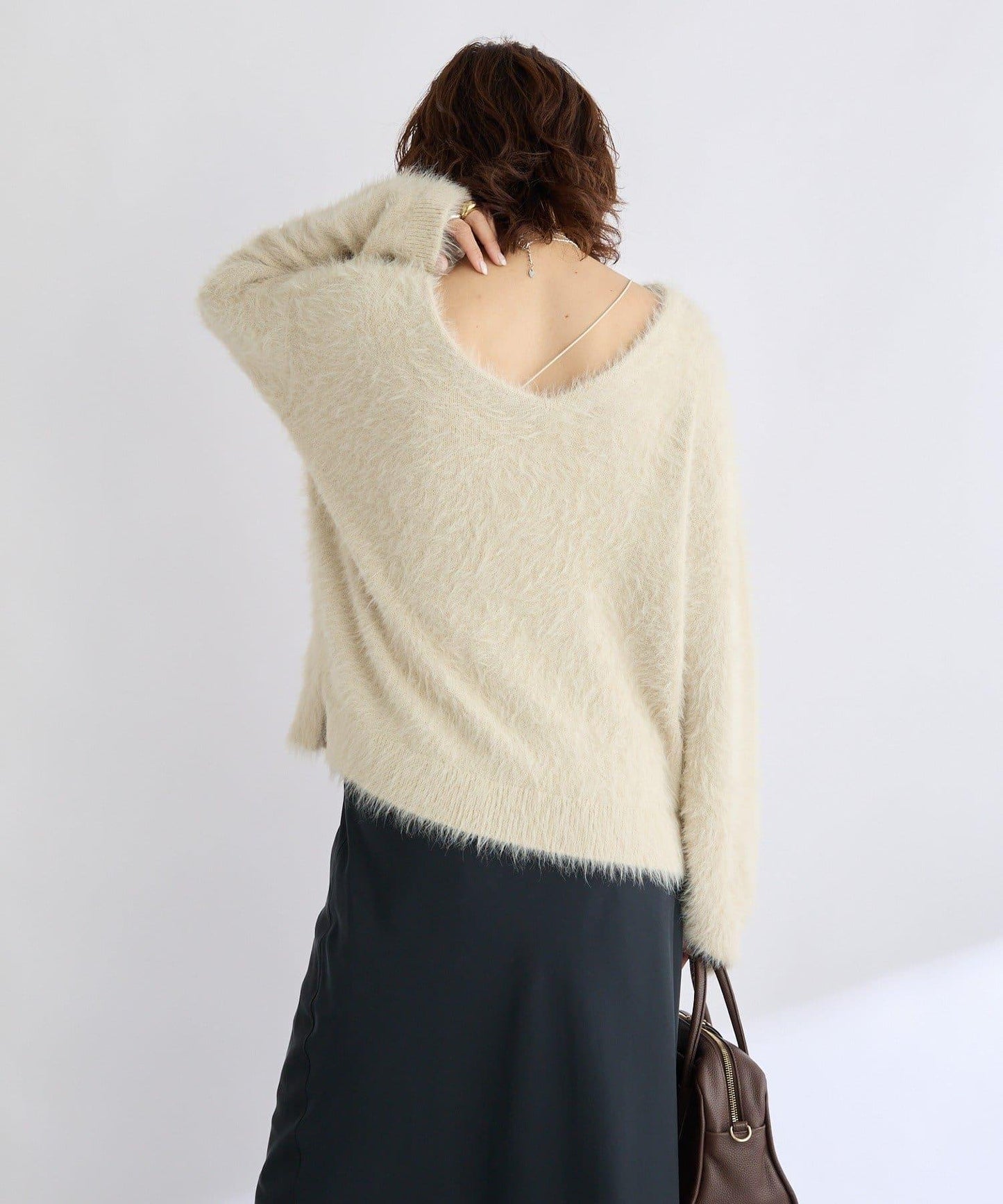 【復刻/前後兩穿】混色羽毛兩穿針織衫