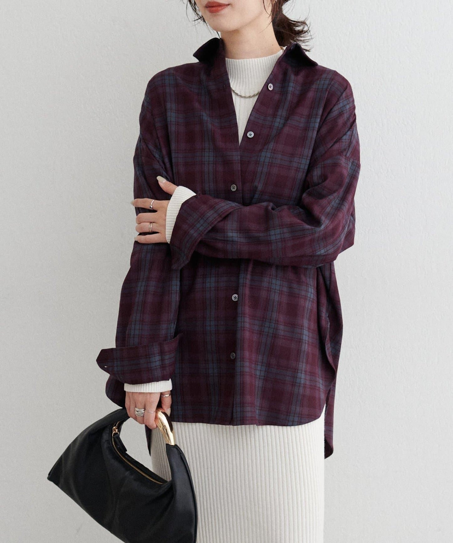 格紋襯衫套頭衫