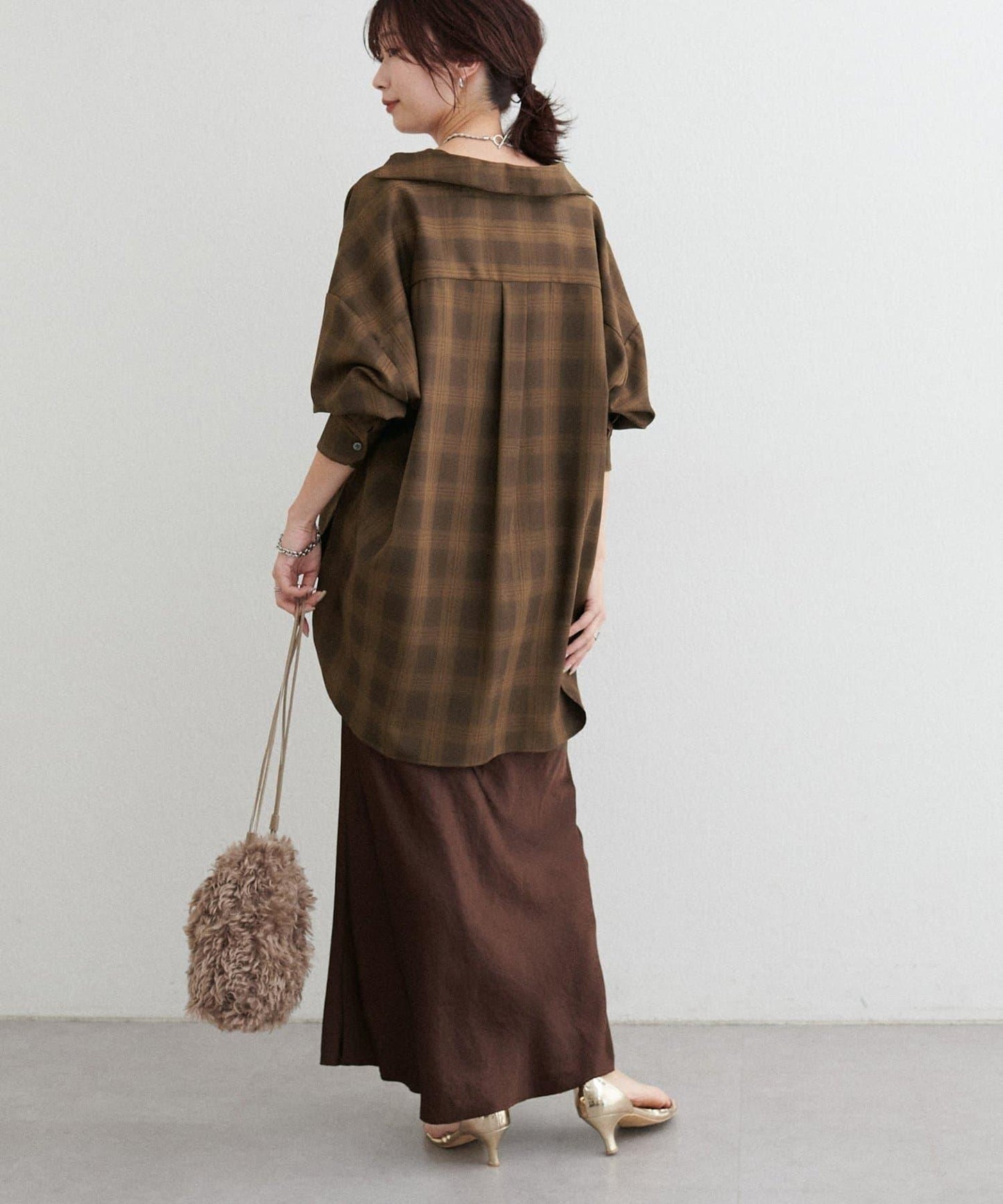 格紋襯衫套頭衫