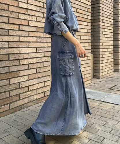 [MAO聯名]天絲牛仔工裝半身裙