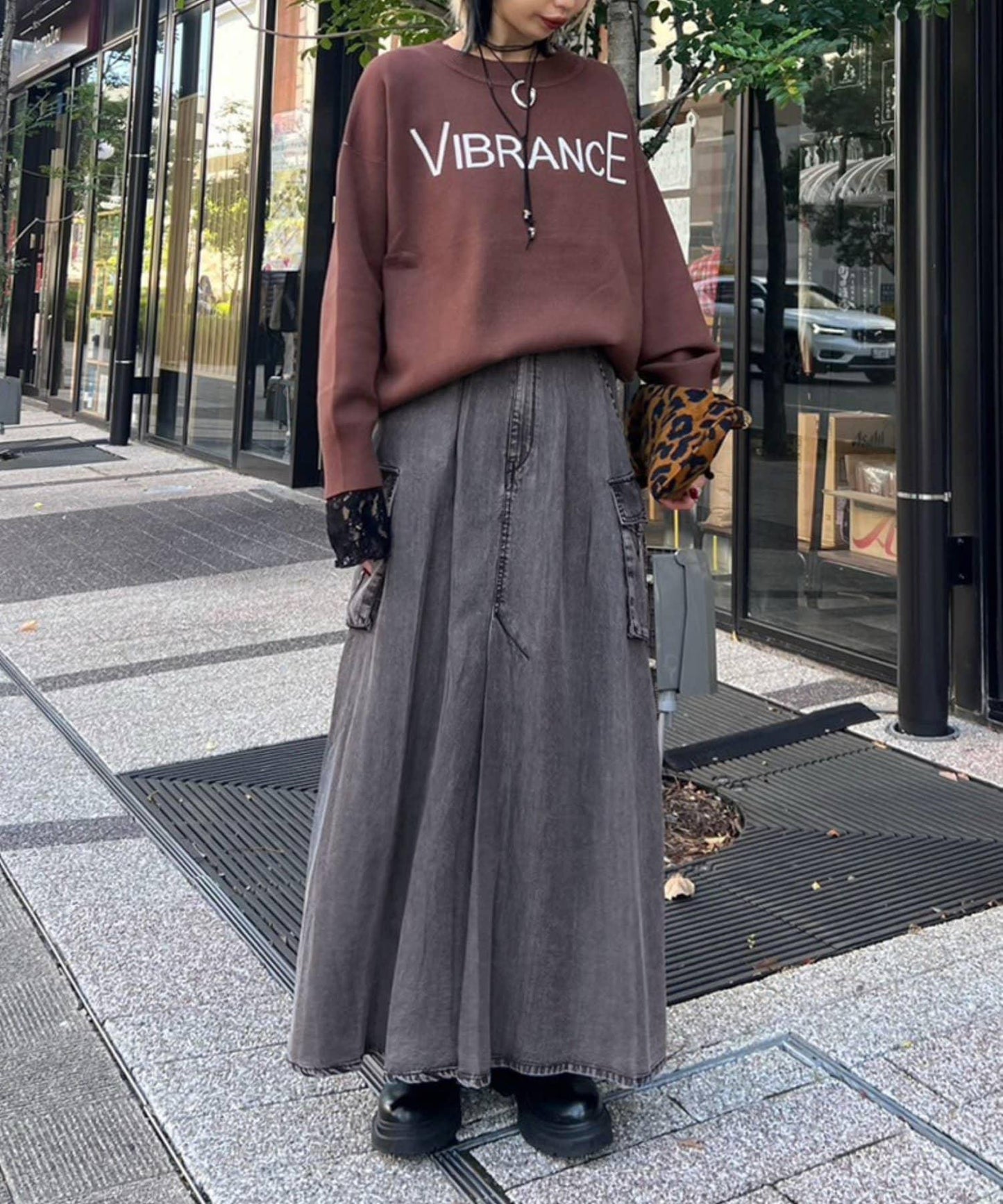 [MAO聯名]天絲牛仔工裝半身裙