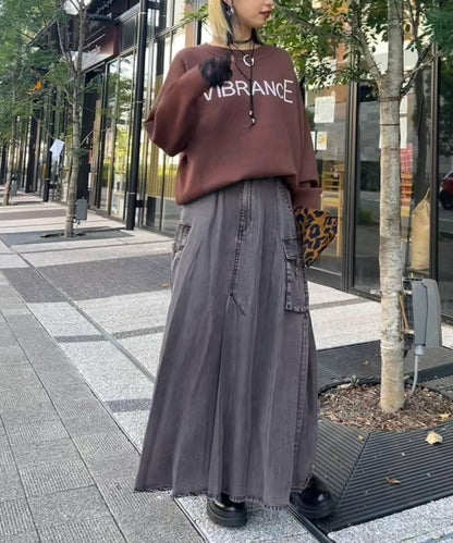 [MAO聯名]天絲牛仔工裝半身裙