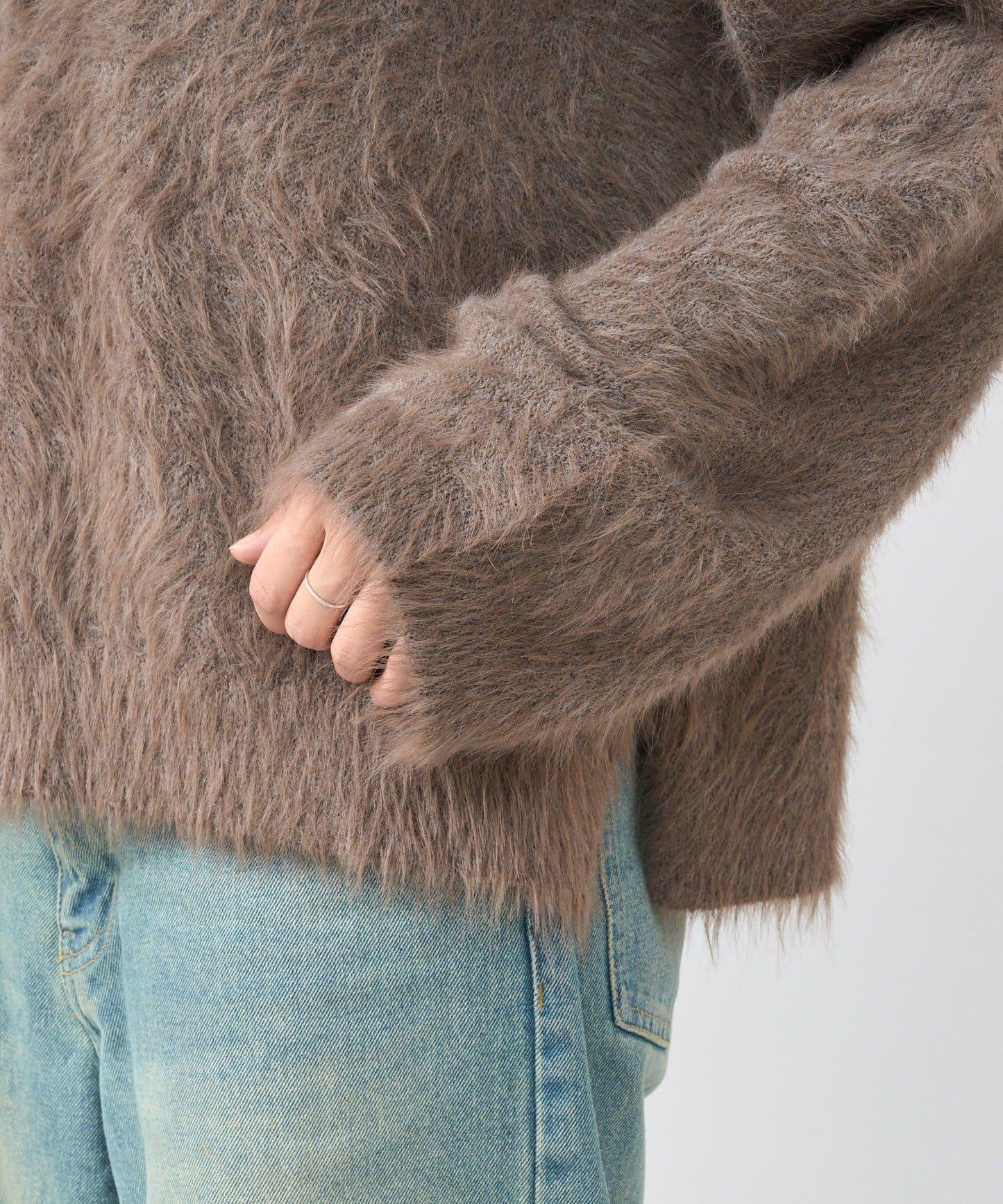 【復刻/前後兩穿】混色羽毛兩穿針織衫