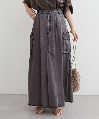 [MAO聯名]天絲牛仔工裝半身裙