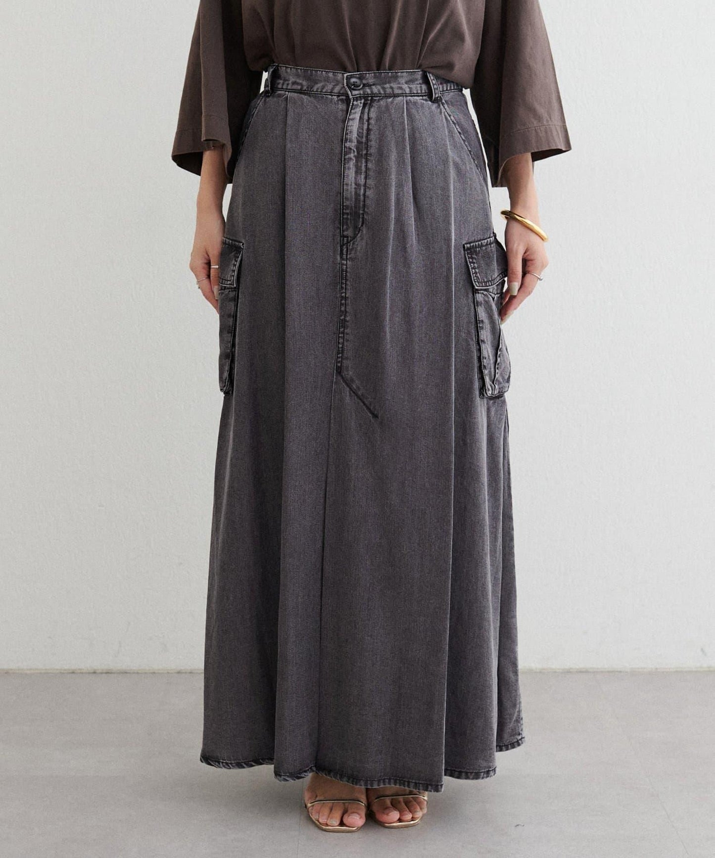 [MAO聯名]天絲牛仔工裝半身裙