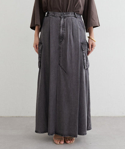 [MAO聯名]天絲牛仔工裝半身裙