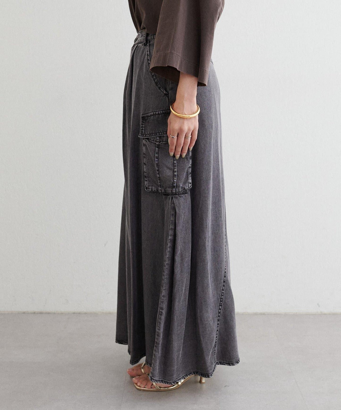 [MAO聯名]天絲牛仔工裝半身裙