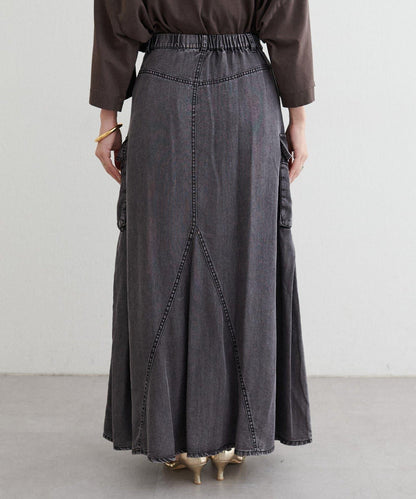 [MAO聯名]天絲牛仔工裝半身裙