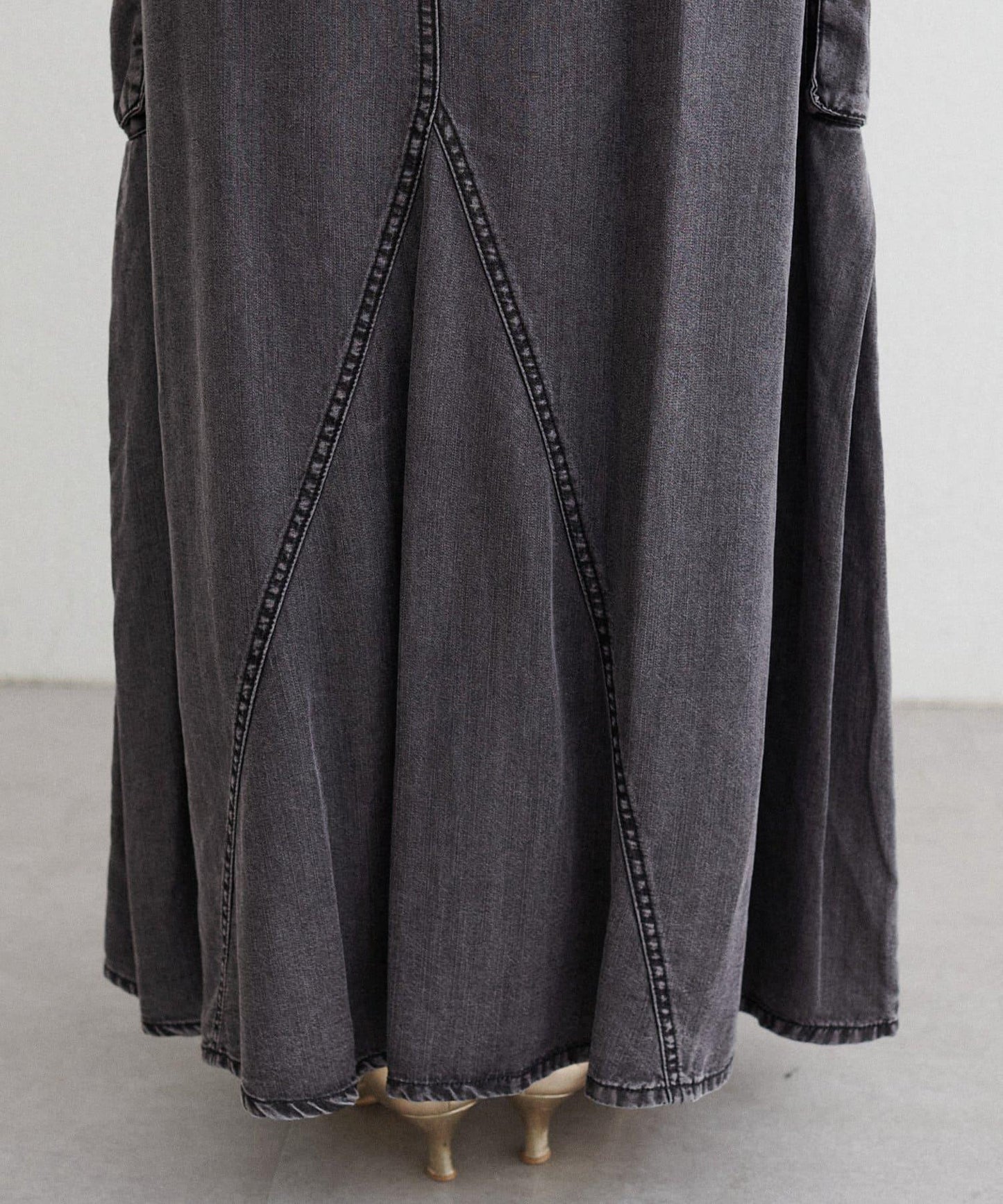 [MAO聯名]天絲牛仔工裝半身裙