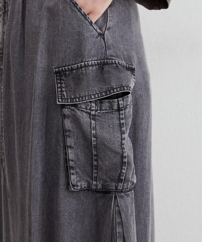 [MAO聯名]天絲牛仔工裝半身裙