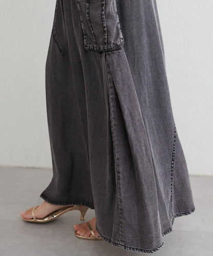 [MAO聯名]天絲牛仔工裝半身裙