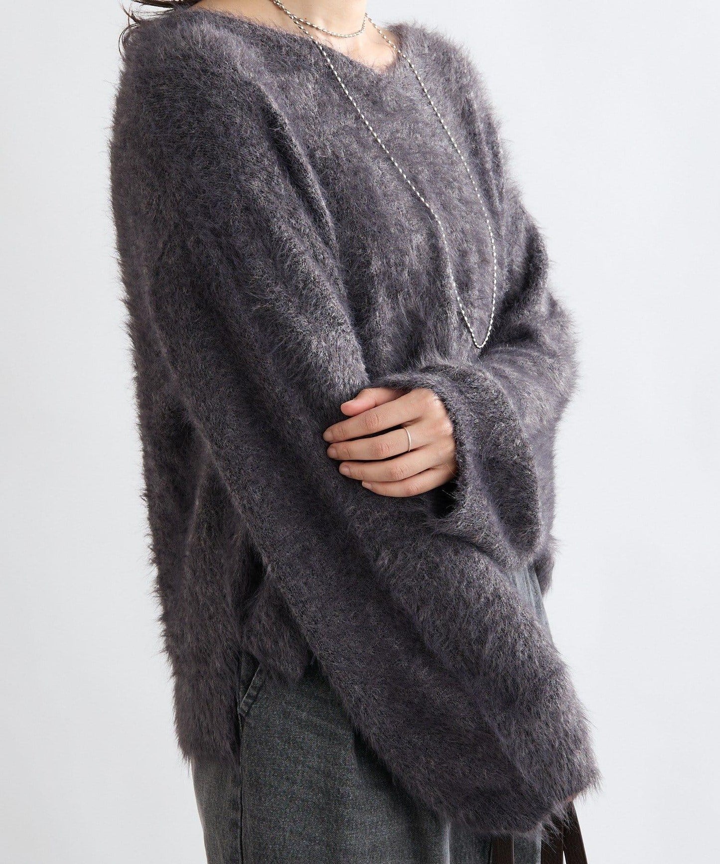 【復刻/前後兩穿】混色羽毛兩穿針織衫