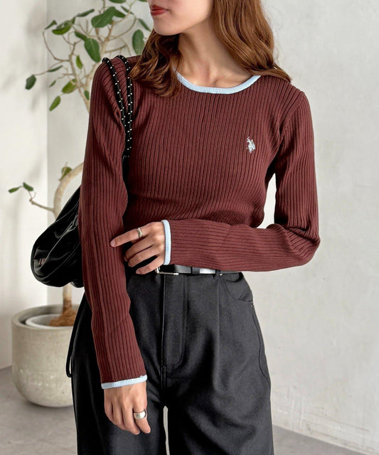 【U.S. POLO ASSN.】圓領羅紋針織衫