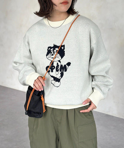 【ANYMAL】吉祥物角色衛衣風針織衫