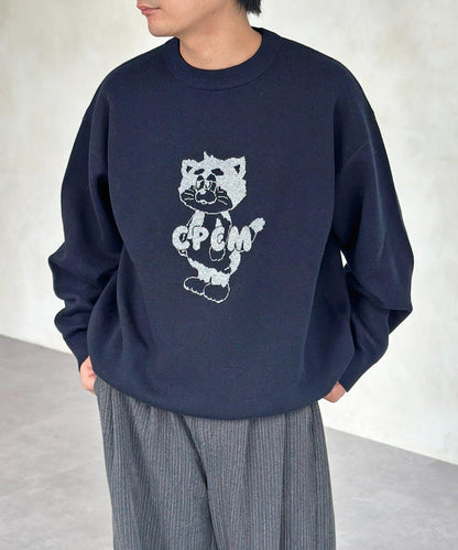 【ANYMAL】吉祥物角色衛衣風針織衫