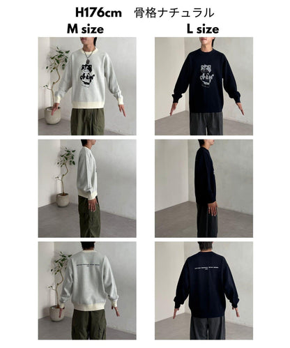 【ANYMAL】吉祥物角色衛衣風針織衫