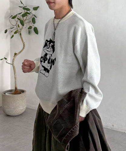 【ANYMAL】吉祥物角色衛衣風針織衫