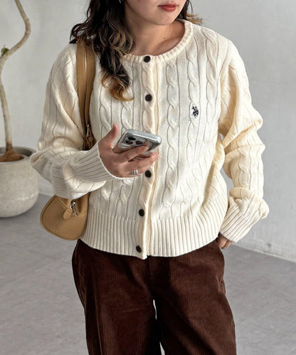 【U.S. POLO ASSN.】麻花針織開衫