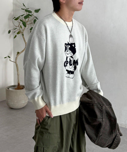 【ANYMAL】吉祥物角色衛衣風針織衫