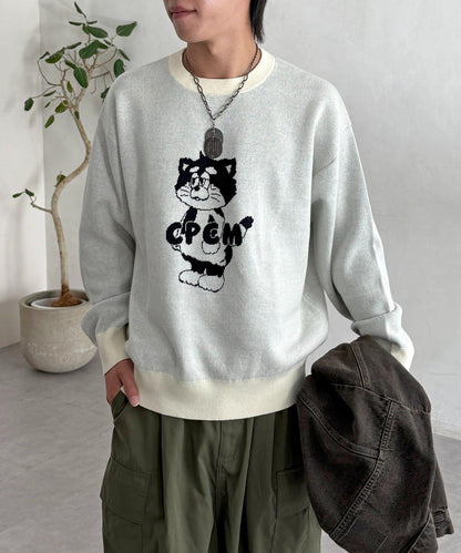 【ANYMAL】吉祥物角色衛衣風針織衫