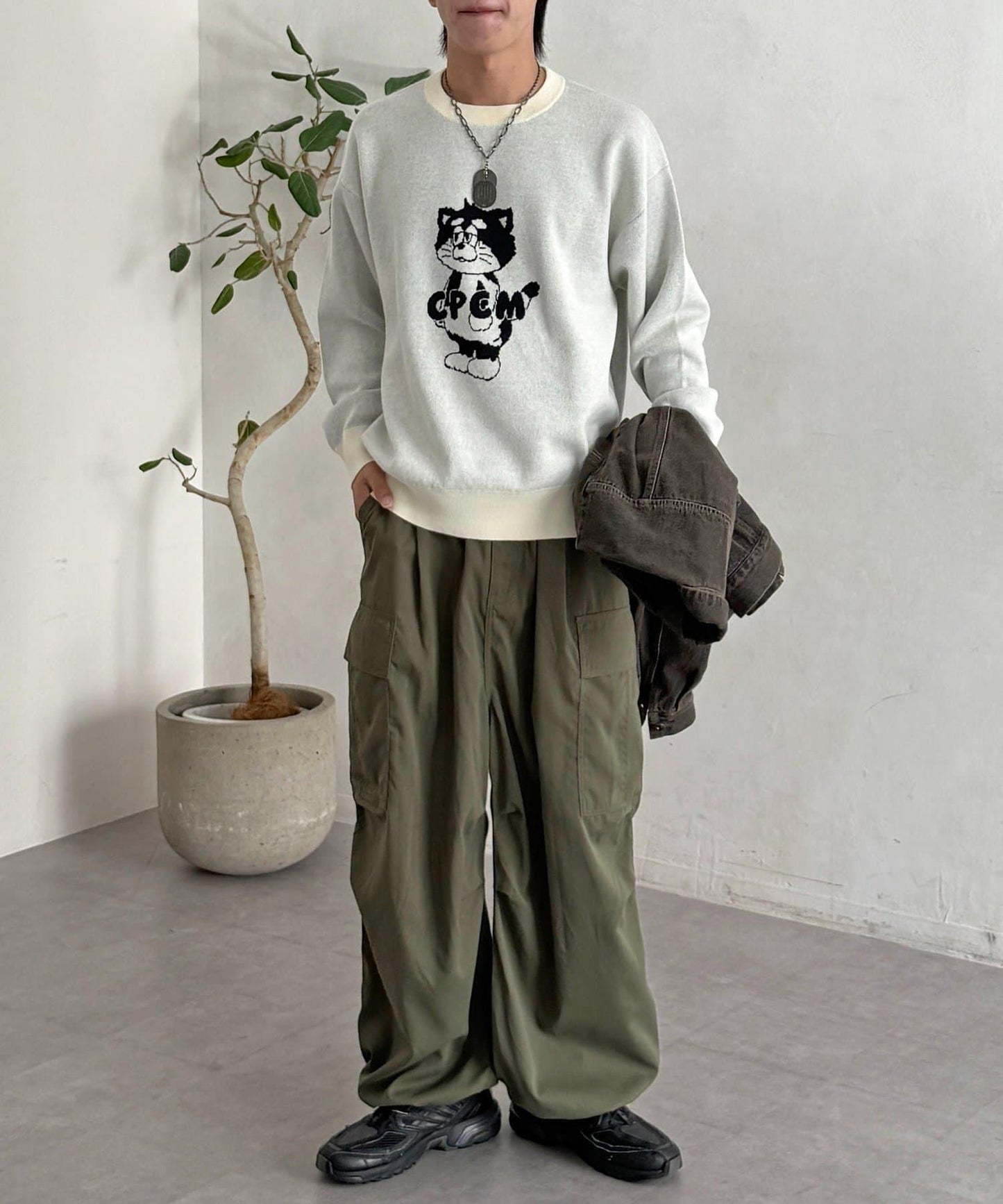 【ANYMAL】吉祥物角色衛衣風針織衫