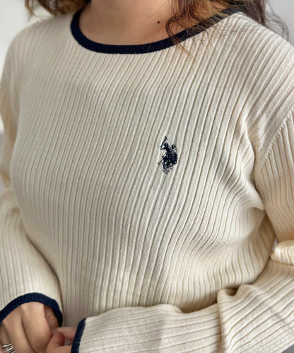 【U.S. POLO ASSN.】圓領羅紋針織衫
