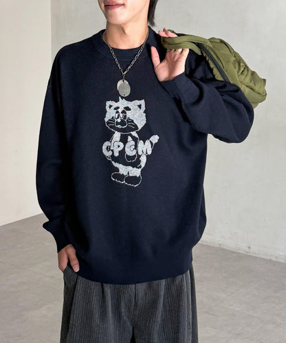 【ANYMAL】吉祥物角色衛衣風針織衫