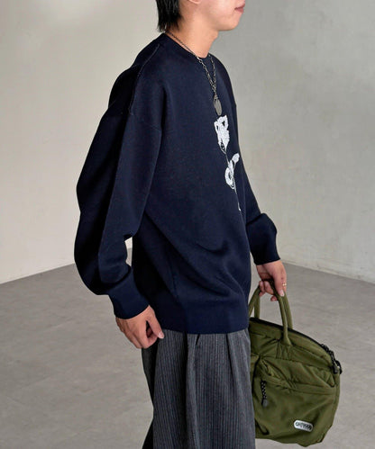 【ANYMAL】吉祥物角色衛衣風針織衫