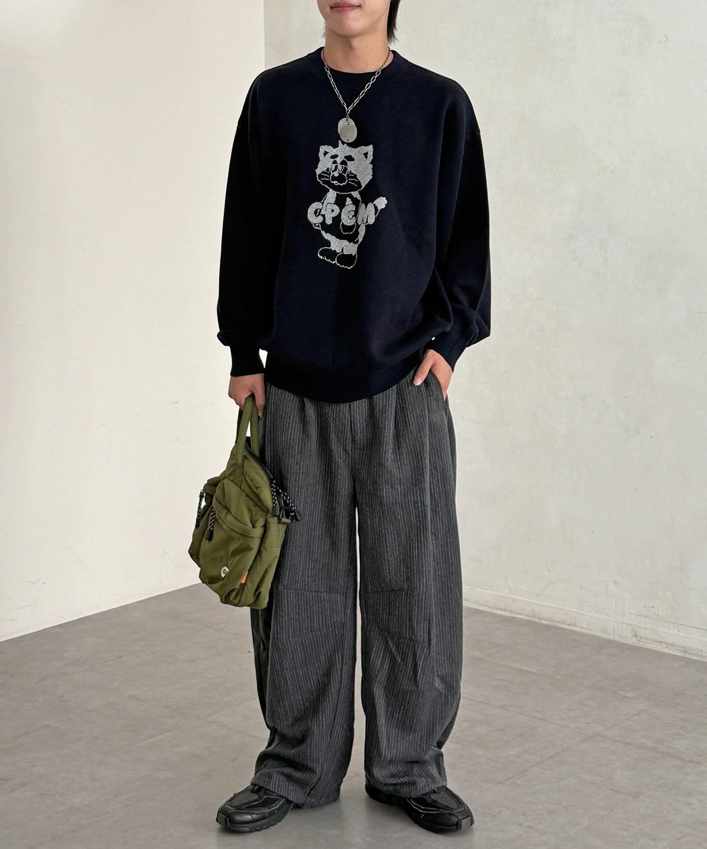 【ANYMAL】吉祥物角色衛衣風針織衫