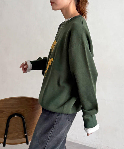 【ANYMAL】吉祥物角色衛衣風針織衫