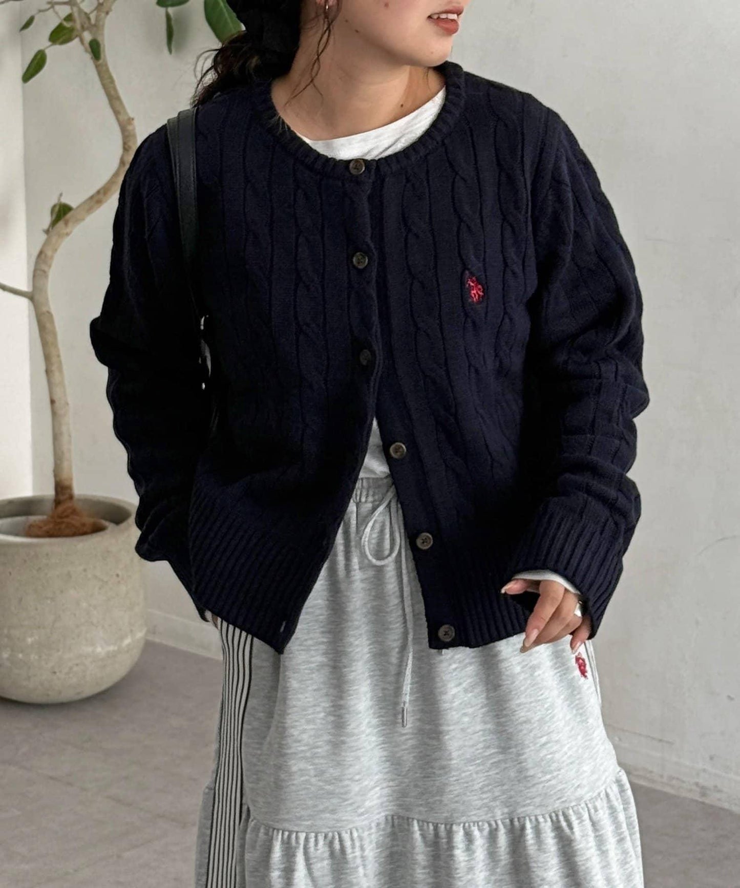 【U.S. POLO ASSN.】麻花針織開衫