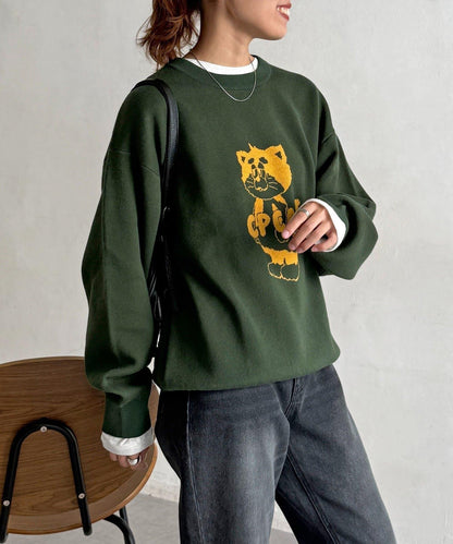 【ANYMAL】吉祥物角色衛衣風針織衫