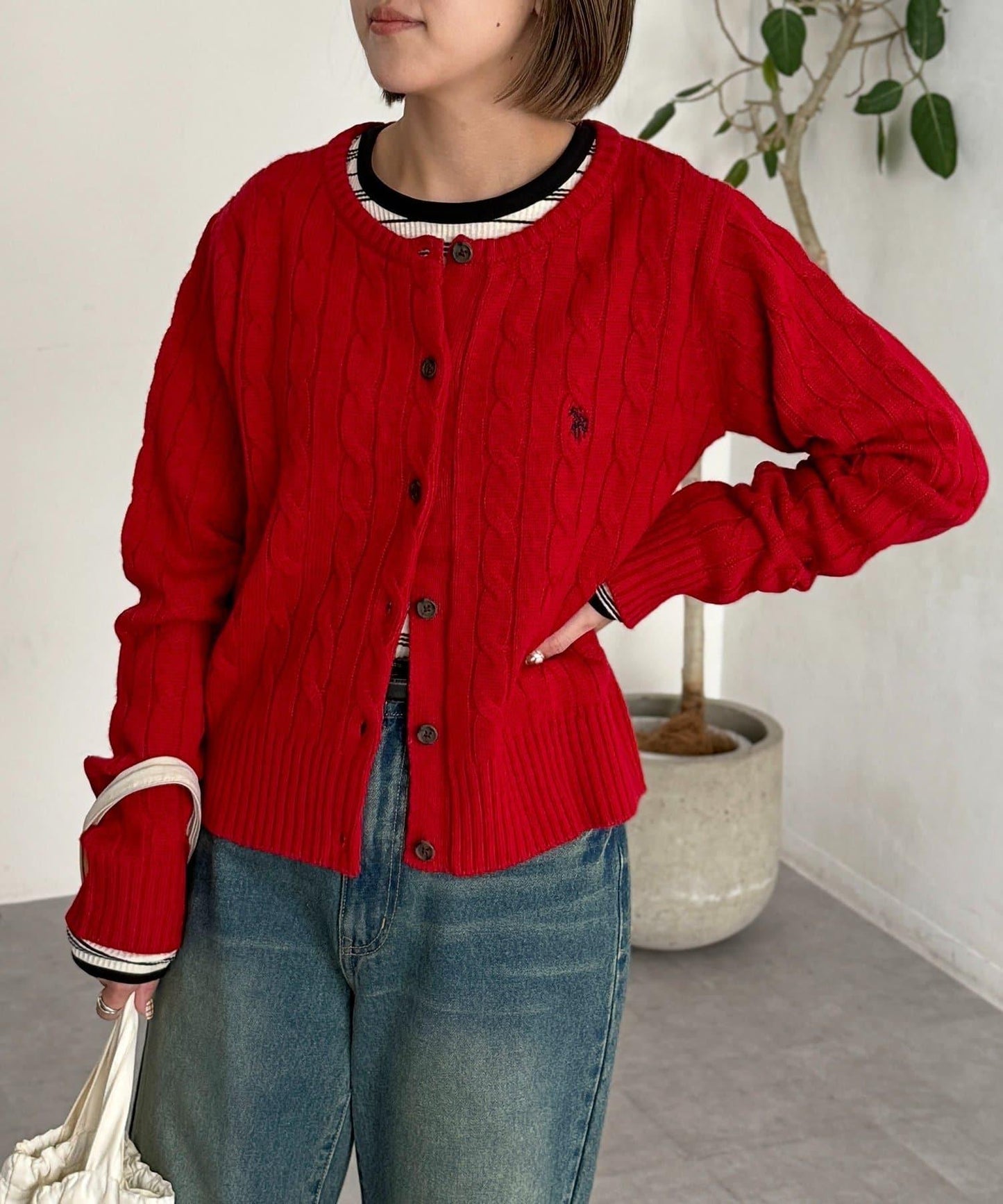 【U.S. POLO ASSN.】麻花針織開衫