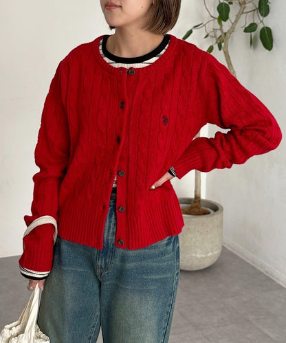 【U.S. POLO ASSN.】麻花針織開衫