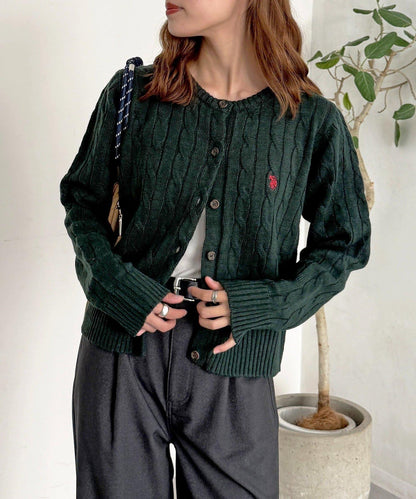 【U.S. POLO ASSN.】麻花針織開衫