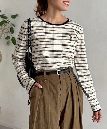【U.S. POLO ASSN.】圓領羅紋針織衫