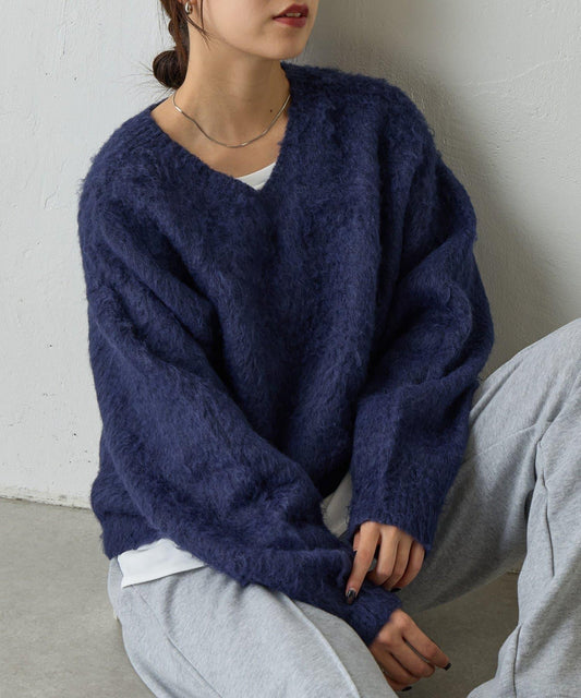 【AW/復刻/2WAY】仿馬海毛觸感針織套頭衫