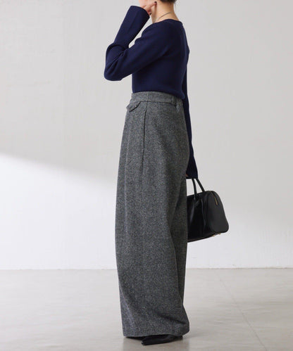 【高級感】深方領羅紋針織衫