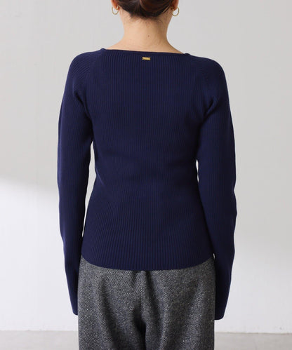 【高級感】深方領羅紋針織衫
