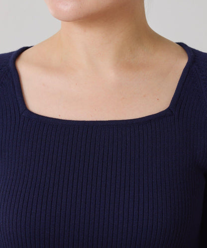 【高級感】深方領羅紋針織衫